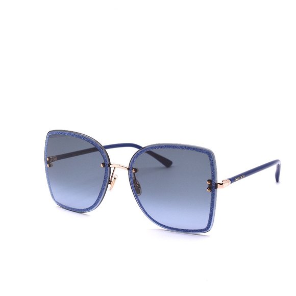 JIMMY CHOO LETI/S LKS GOLD BLUE AUTHENTIC SUNGLASSES - Picture 7 of 14